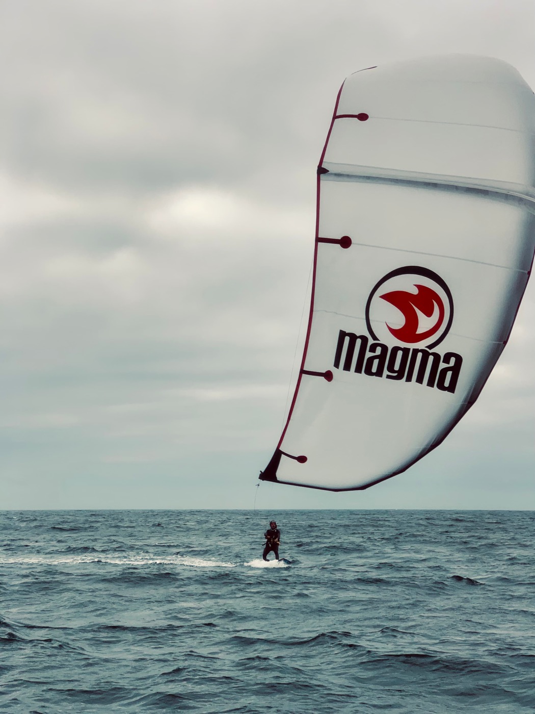 Kitesurfer riding with a Magma kite in Fuerteventura